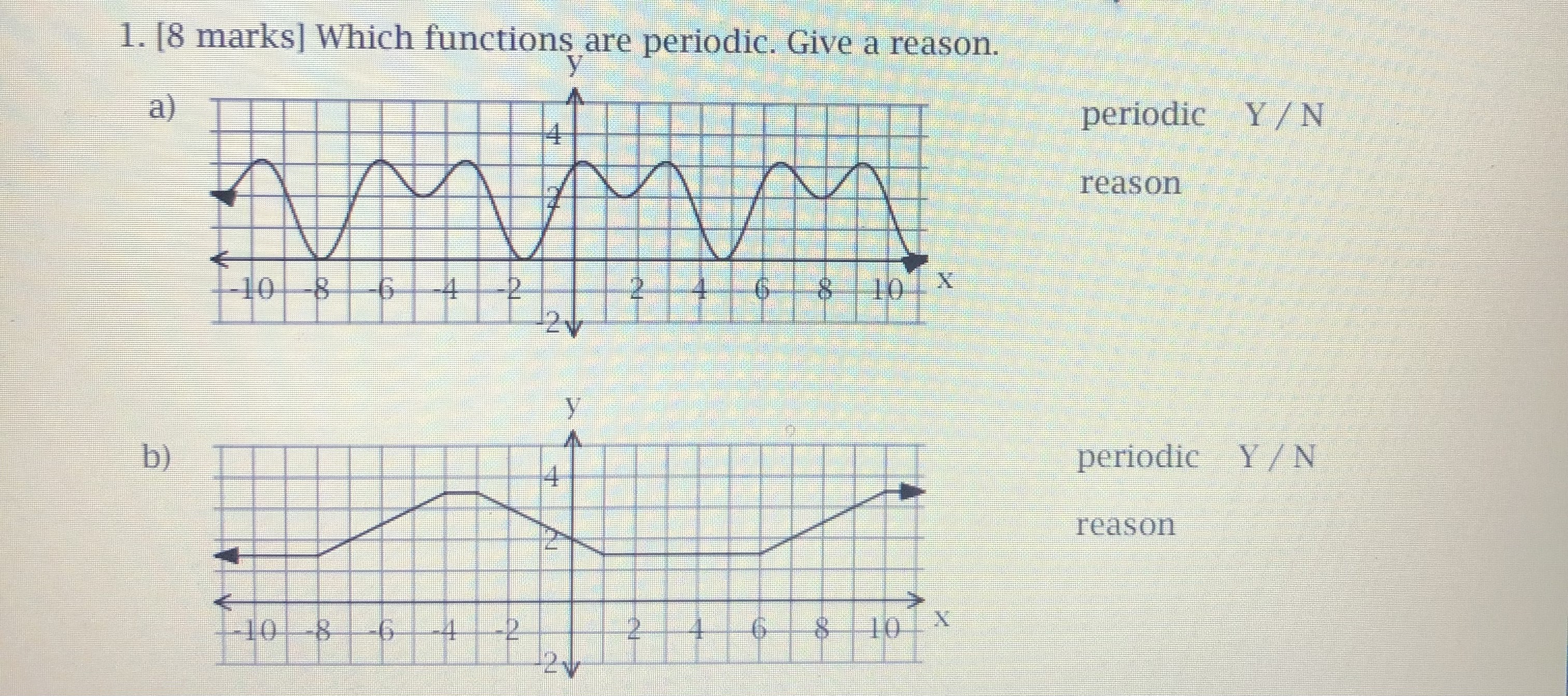 Assessment 8 Question 1: 1. [8 marks] Which