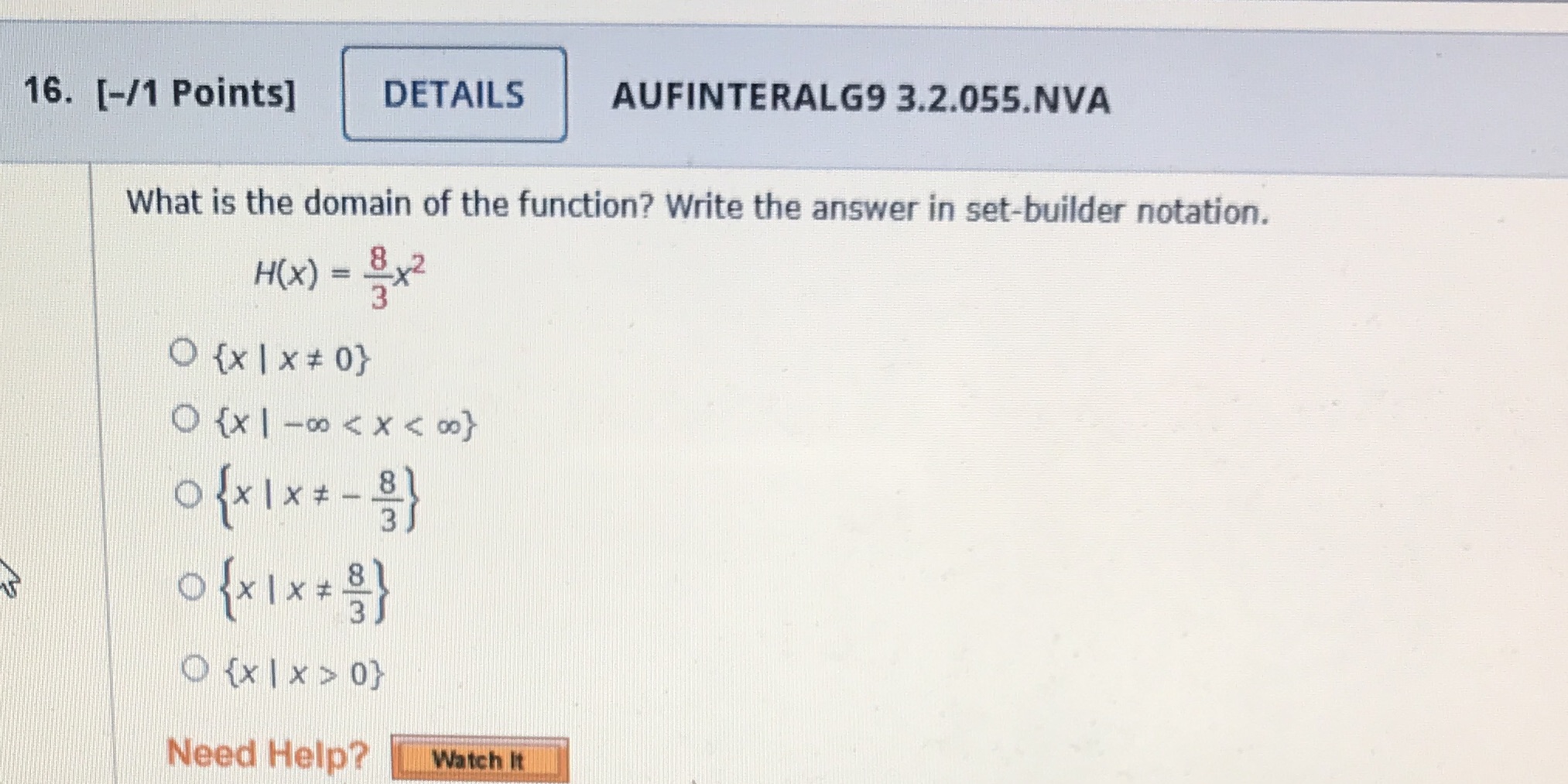 16. [-/1 Points] DETAILS AUFINTERALG9 3.2.055.NVA