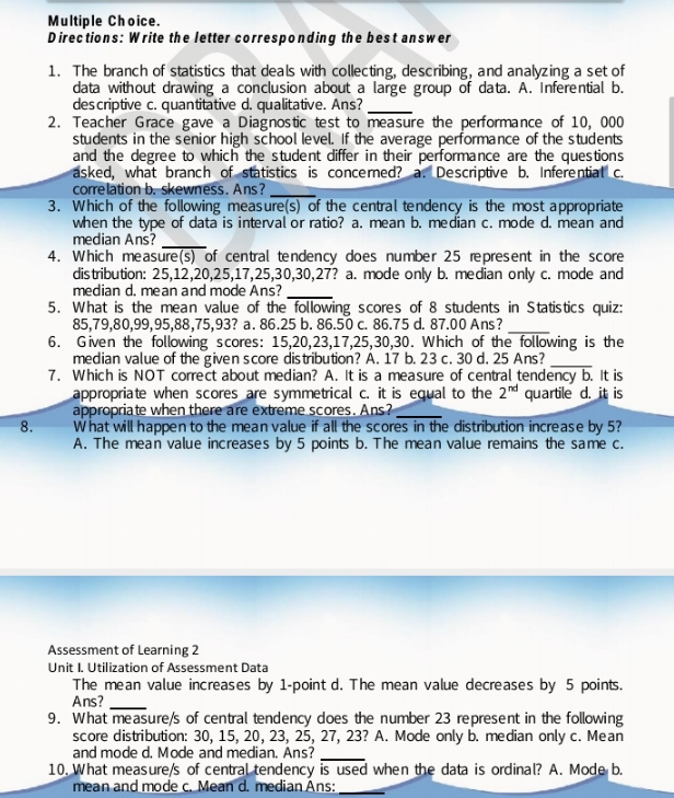 Please answer this for me??? Multiple Choice.