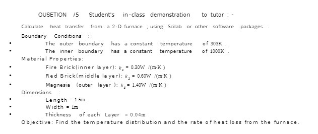 QUSETION /5 Student's in-class demonstration