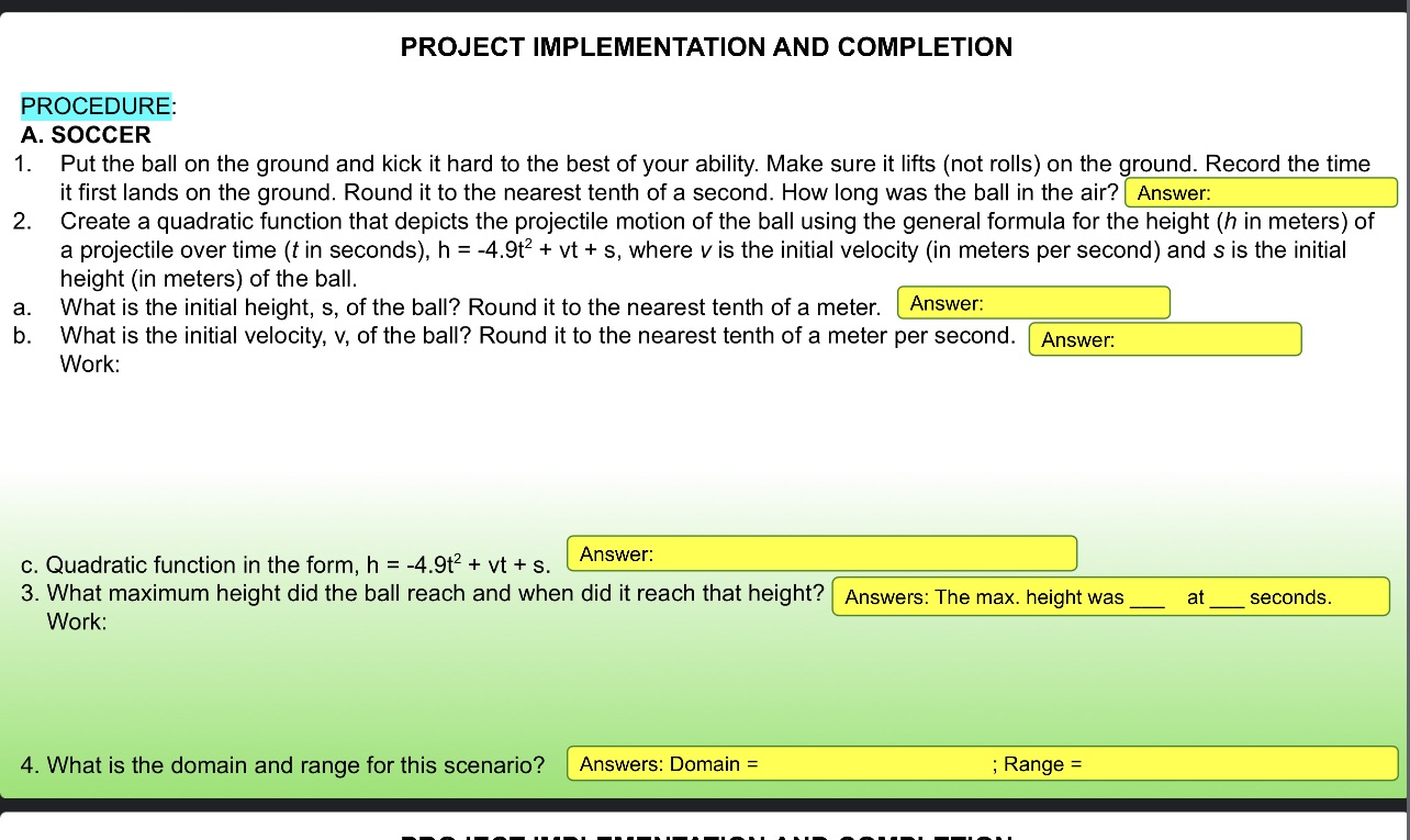 Task Initial Height. TimeKicking a soccer ball.