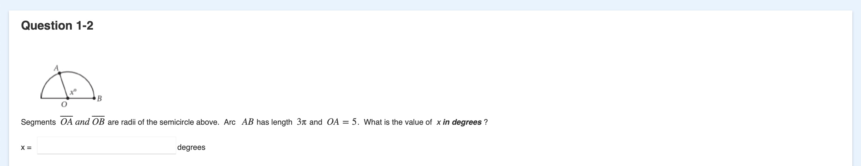 \fQuestion 1-2 Segments OA and OB are radii of