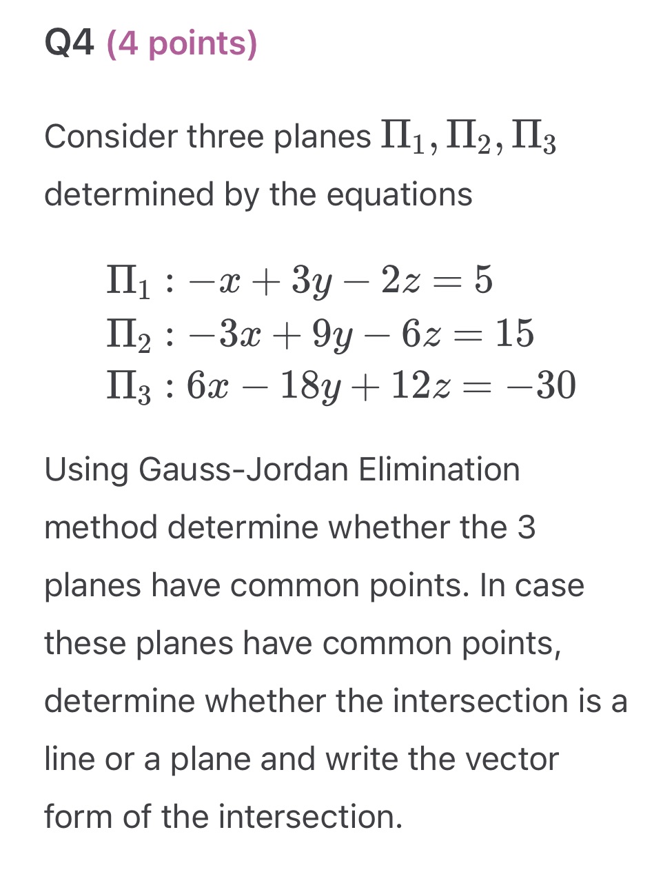 Q4 (4 points) Consider three planes 111,112,113