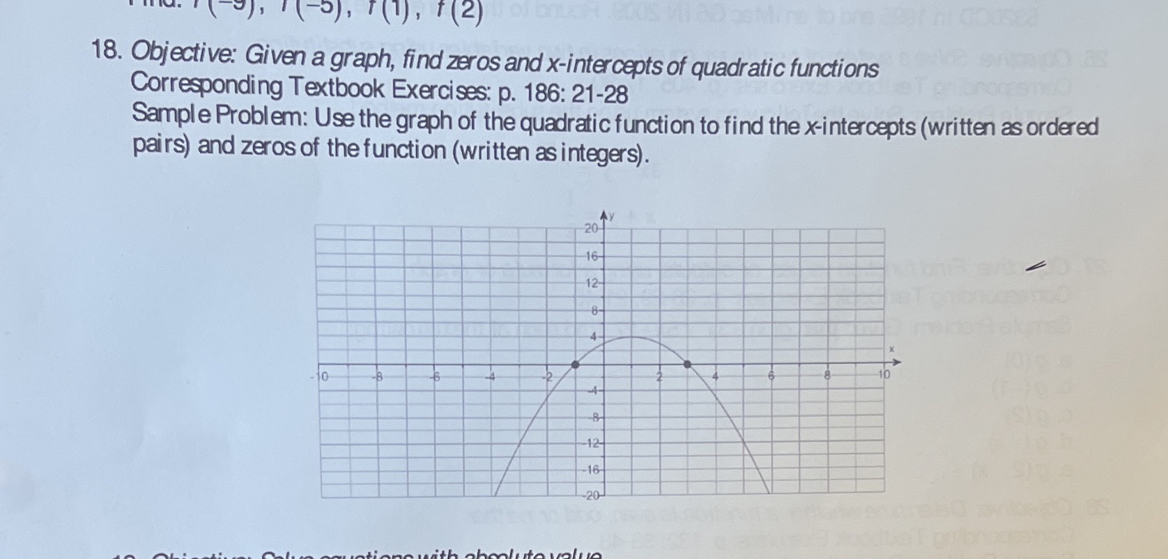 What is the awnser ? , 1 (-6) , T (1) , f(2) 18.