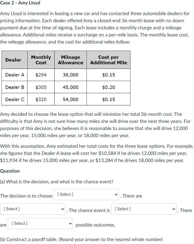(b) Construct a payoff table. (Round your answer