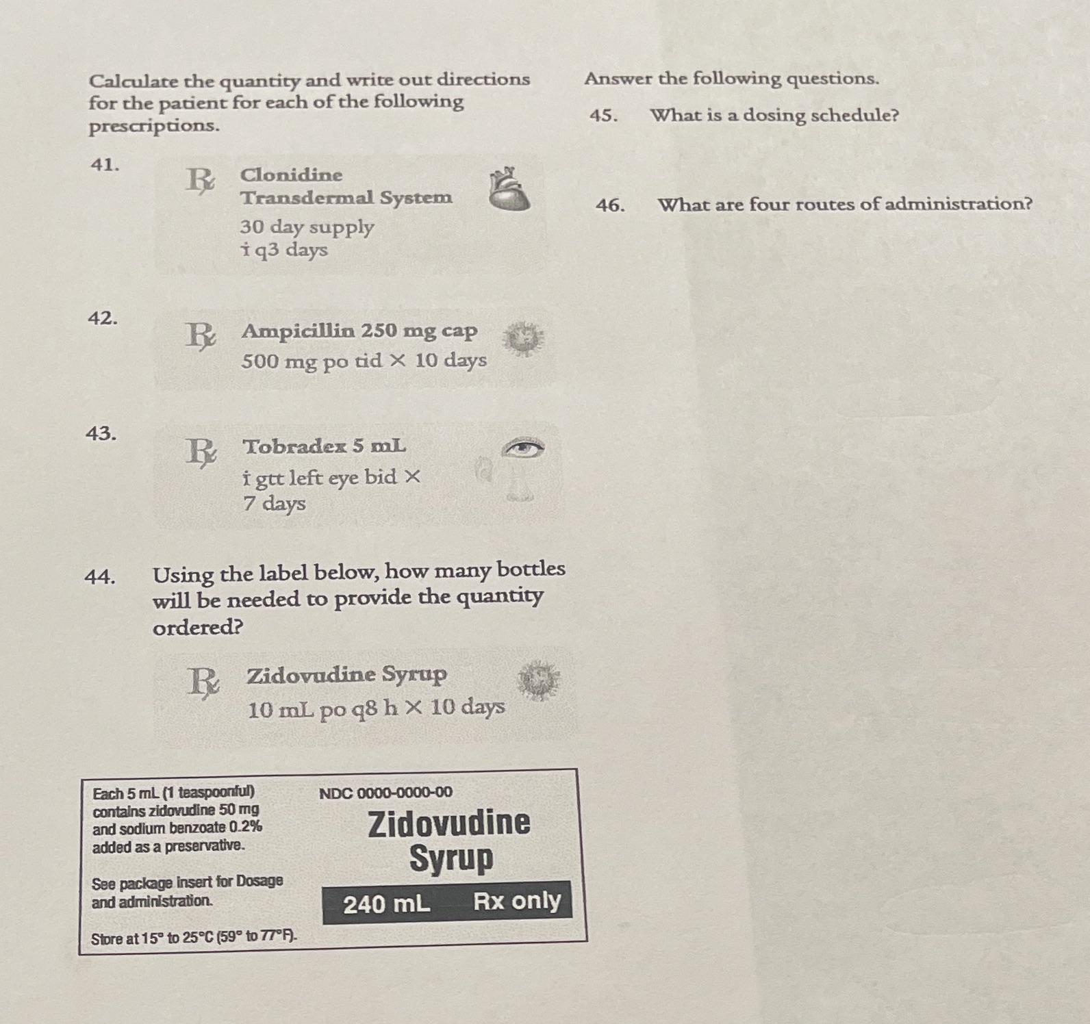 Can someone help me with 41-44 Calculate the