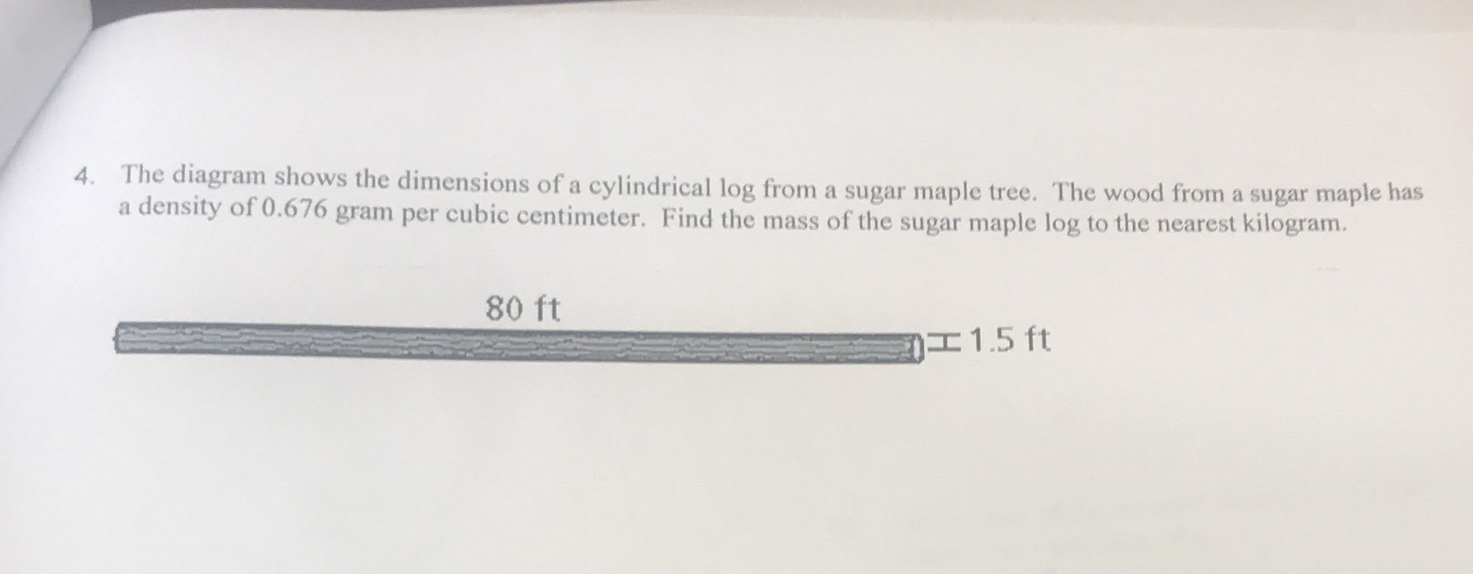 4. The diagram shows the dimensions of a