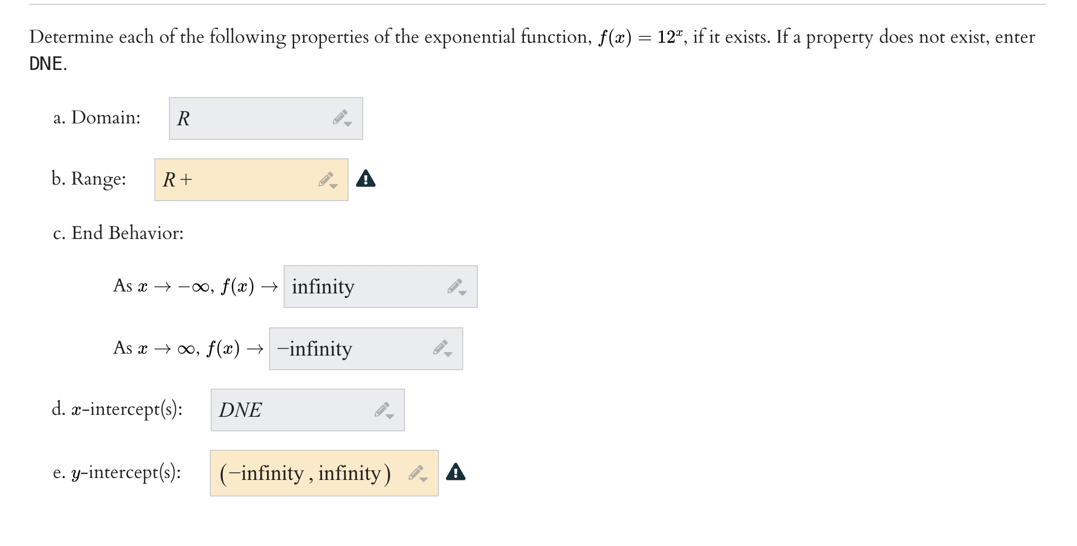 Using the function below, compute each function