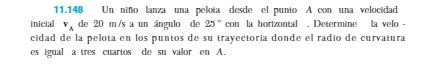 11.148 Un nino lanza una pelota desde el punto A