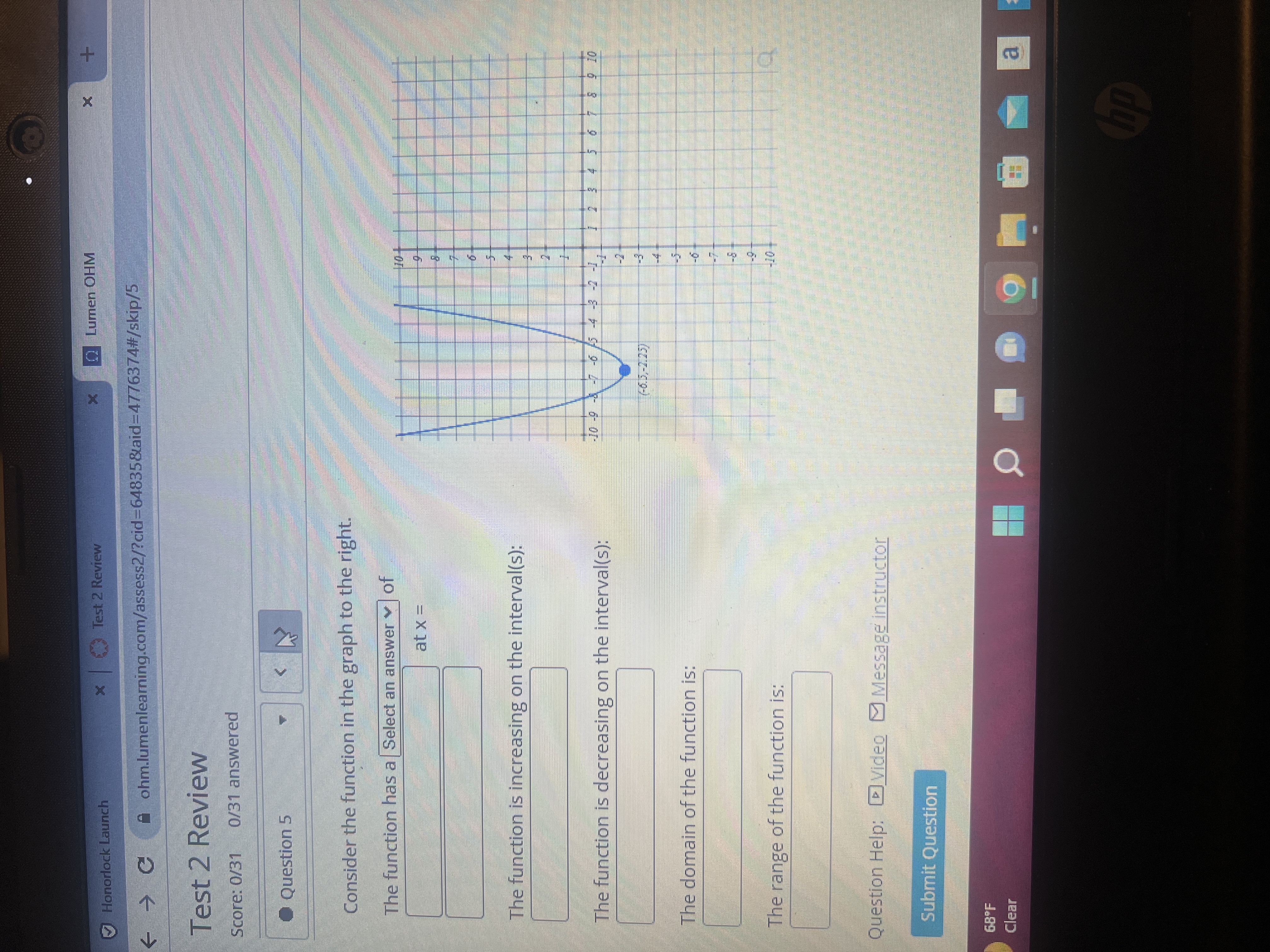 Honorlock Launch x Test 2 Review X Lumen OHM X <