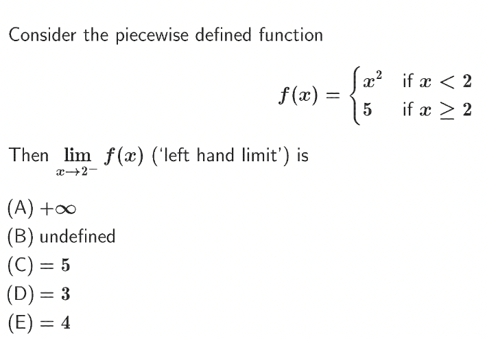 Consider the piecewise defined function 2 if ac <