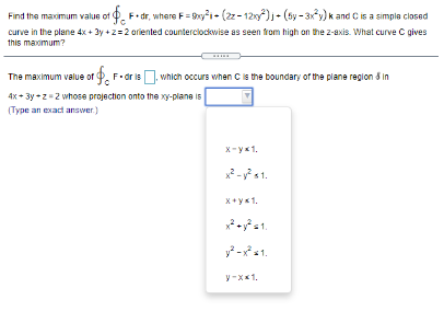 Find the maximum value of (_ F - dr. where