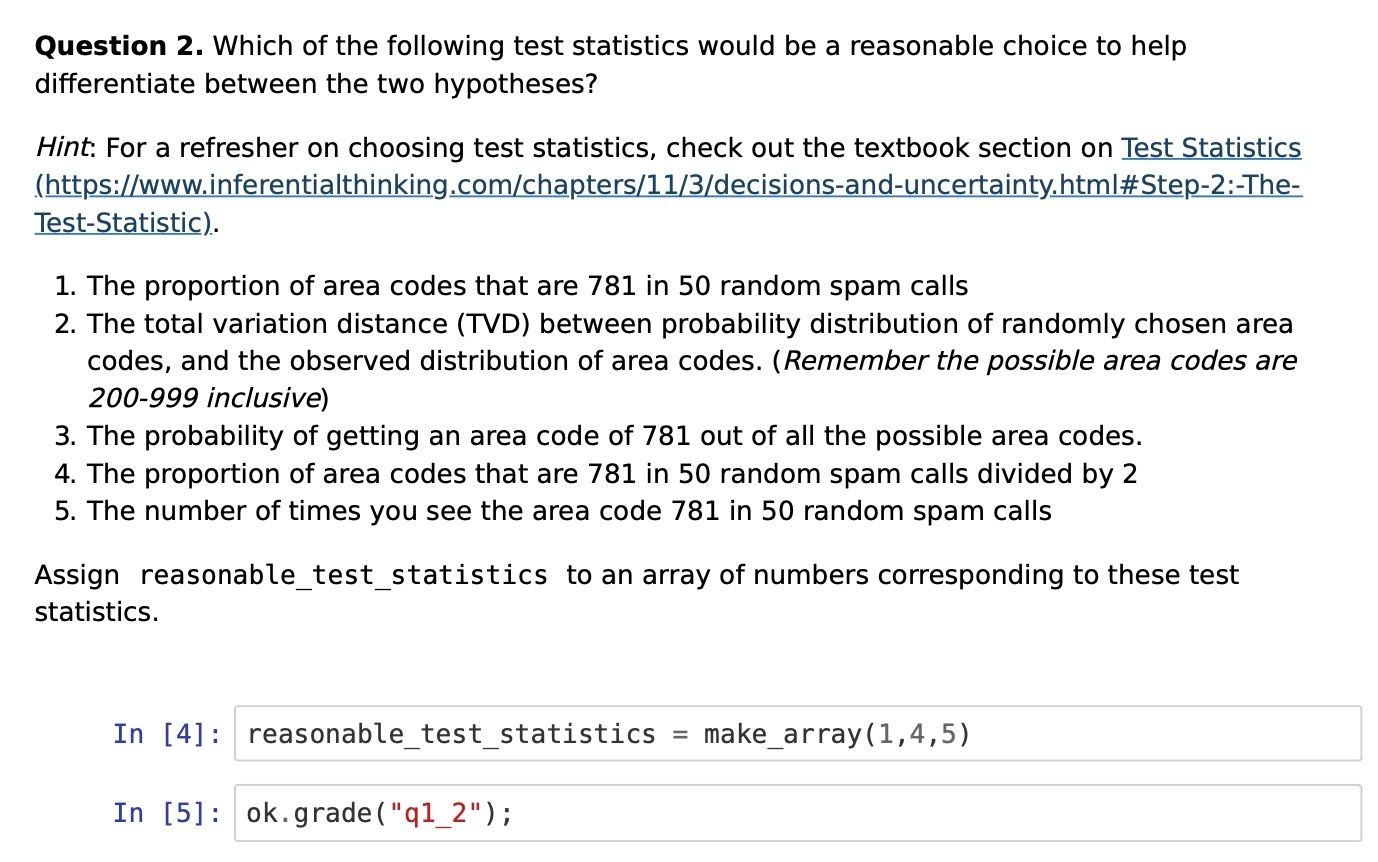 Question 2. Which of the following test