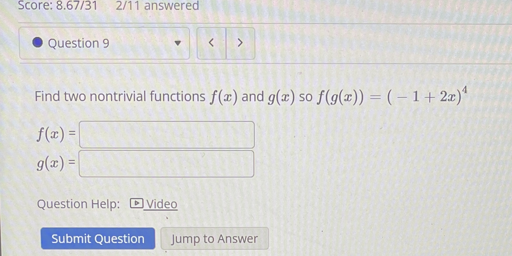 Score: 8.67/31 2/11 answered . Question 9  style=