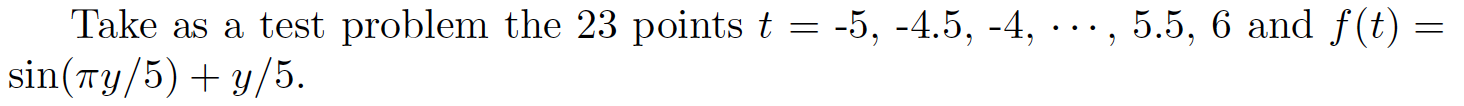 Least squares question. Take as a test problem