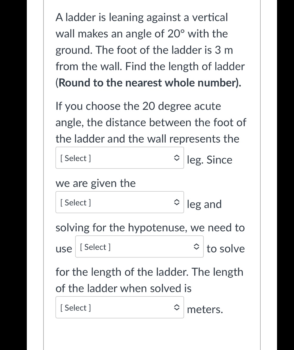 The options for the first blank are adjacent,