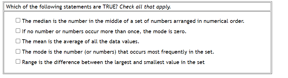1. Which of the following statements are TRUE?