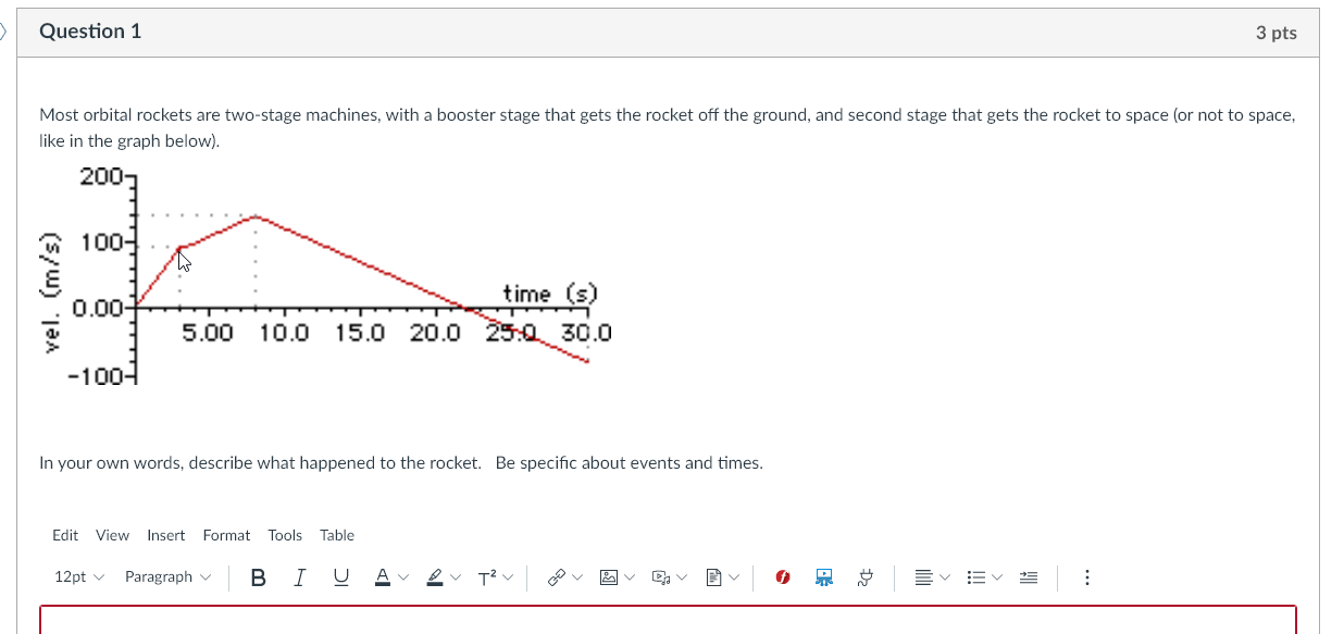 Question 1 3 pts Most orbital rockets are