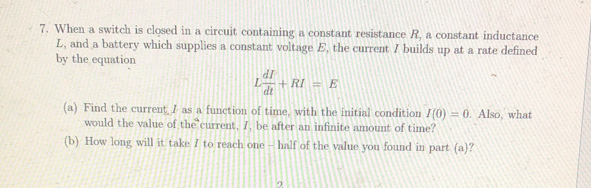 Please show work 7. When a switch is closed in a