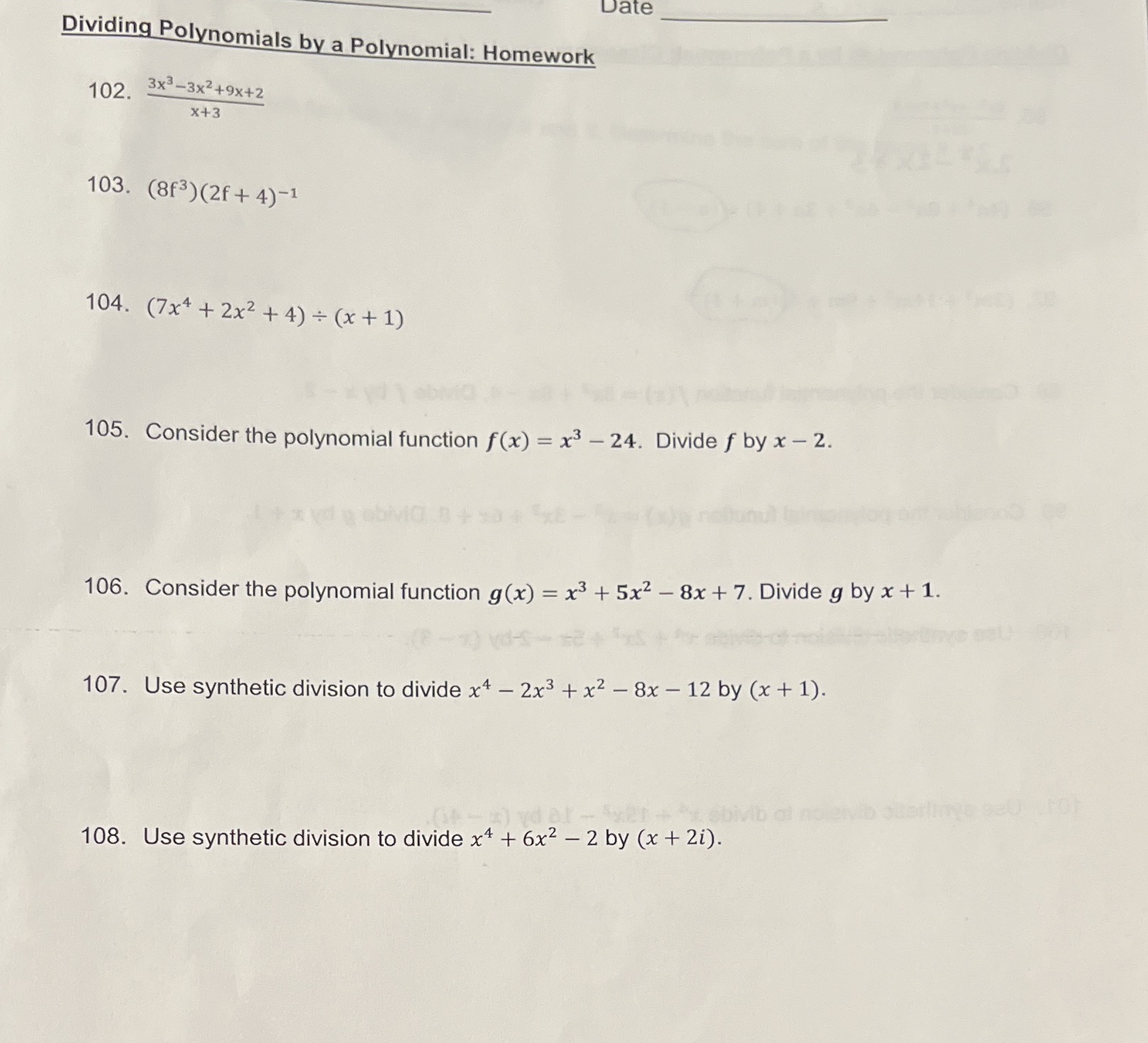 Need help with all questions Date Dividing