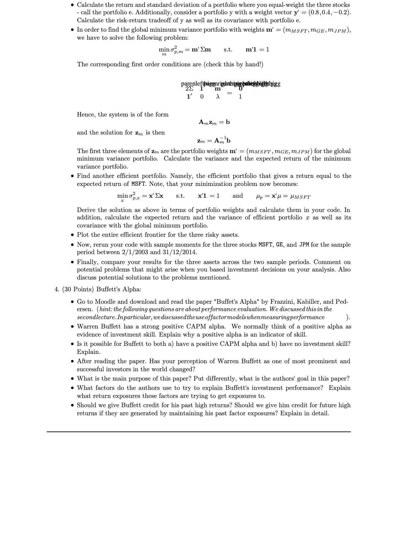 ' Calculate the return and standard