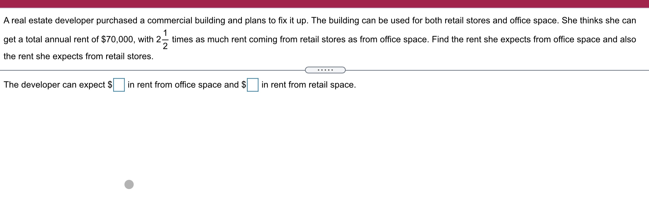 A real estate developer purchased a commercial