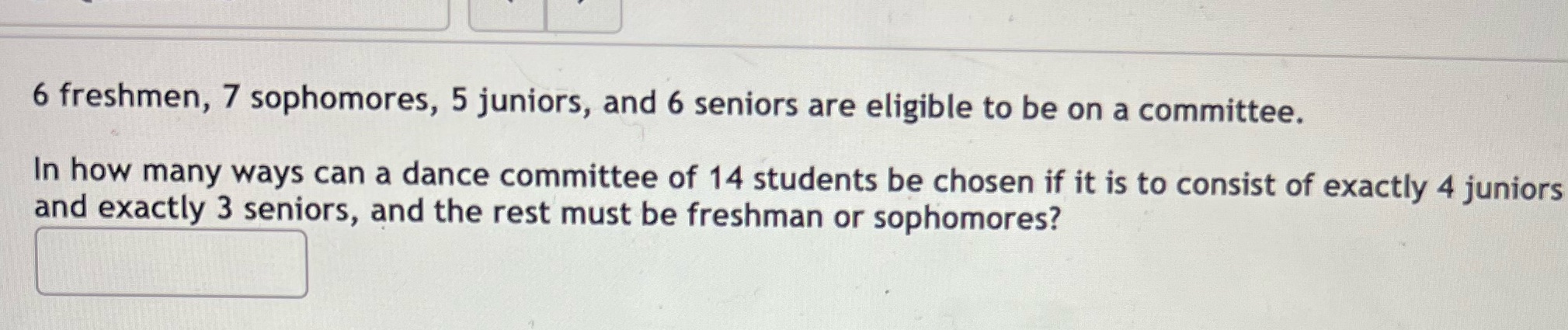 6 freshmen, 7 sophomores, 5 juniors, and 6