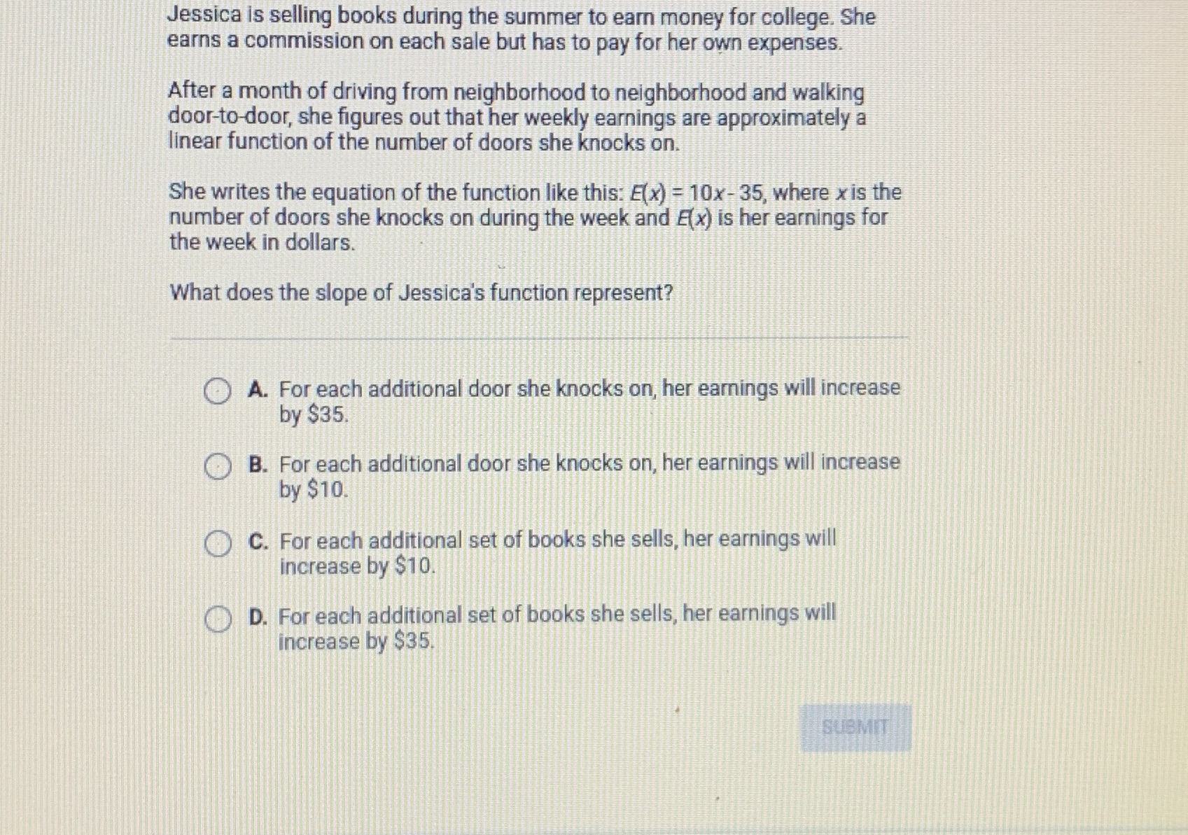 Help pls Jessica is selling books during the