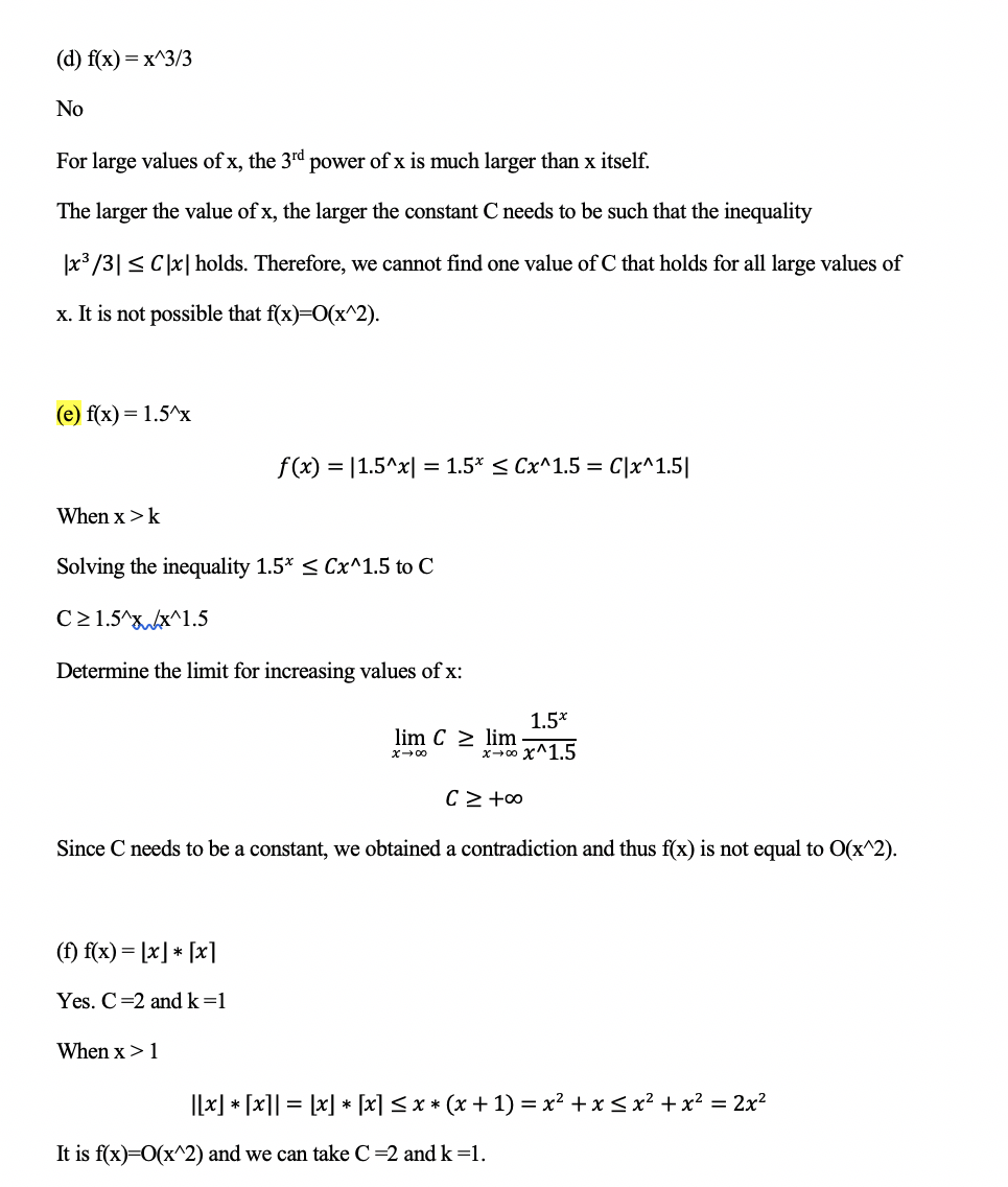 I have questions about big O notation. I tried to