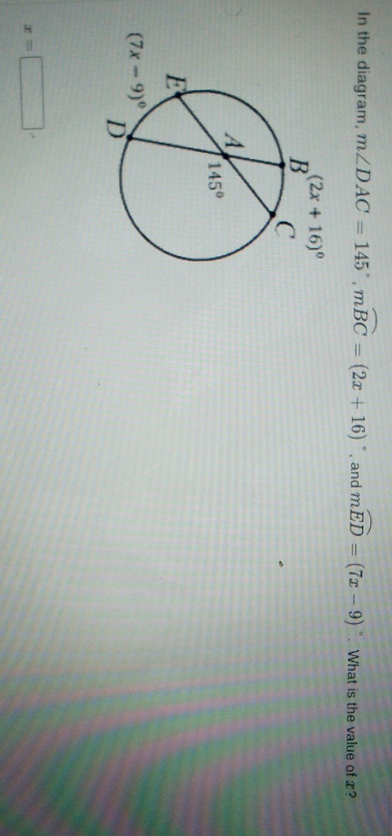 Need help thank you!! In the diagram, mZDAC = 145