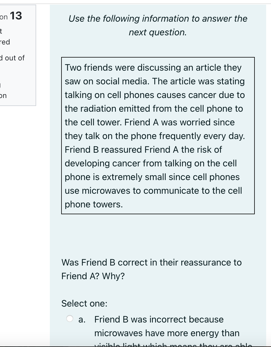 0\" 1 3 Use the following information to answer