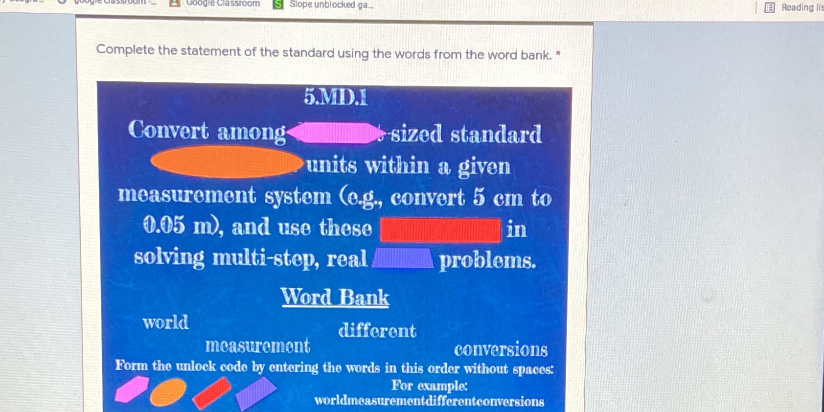 Google Classroom S Slope unblocked ga. Reading li