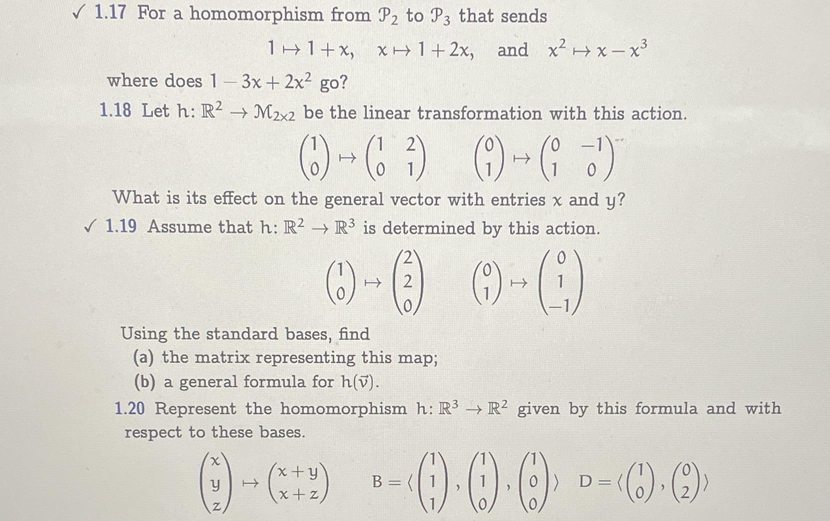 just 1.17 and 1.20 please 1.17 For a homomorphism