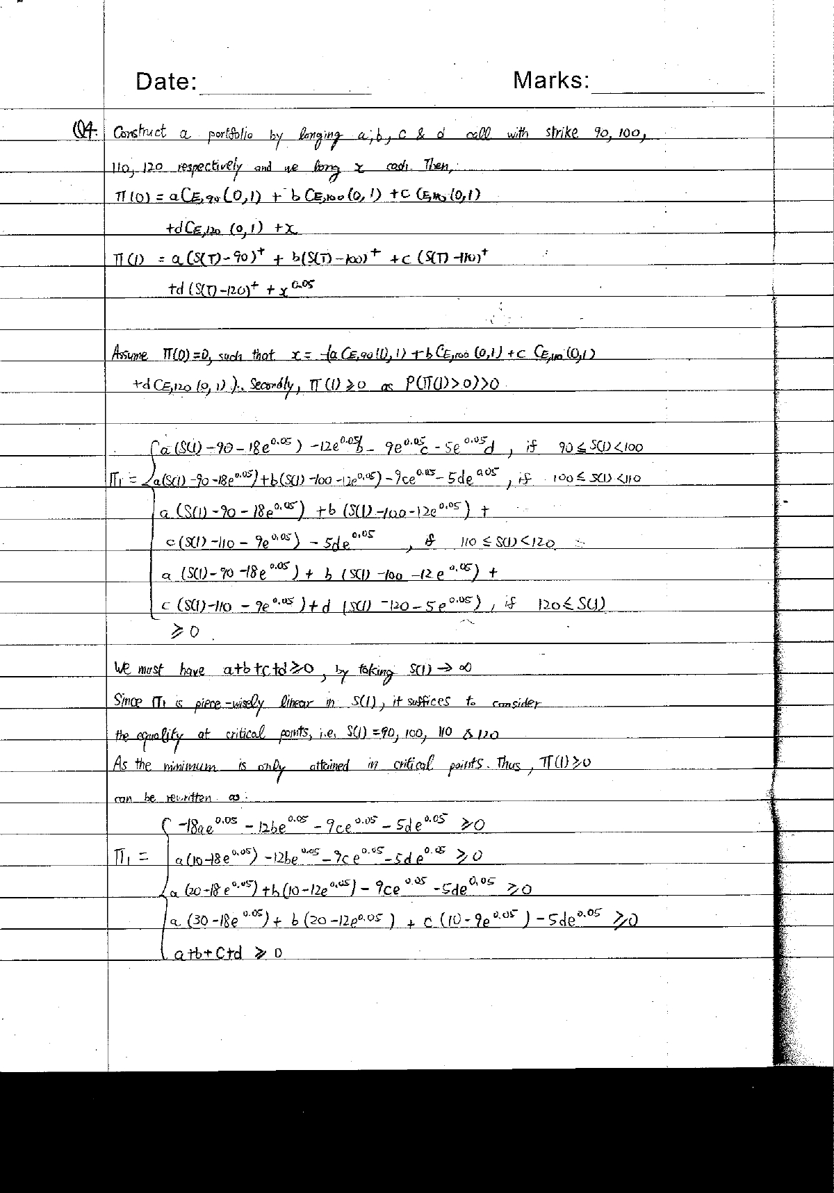 Just Question 4 Only, Thank you! Date: Marks: A