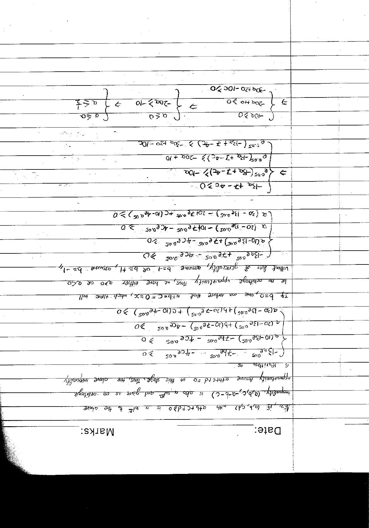 Just Question 4 Only, Thank you! Date: Marks: A