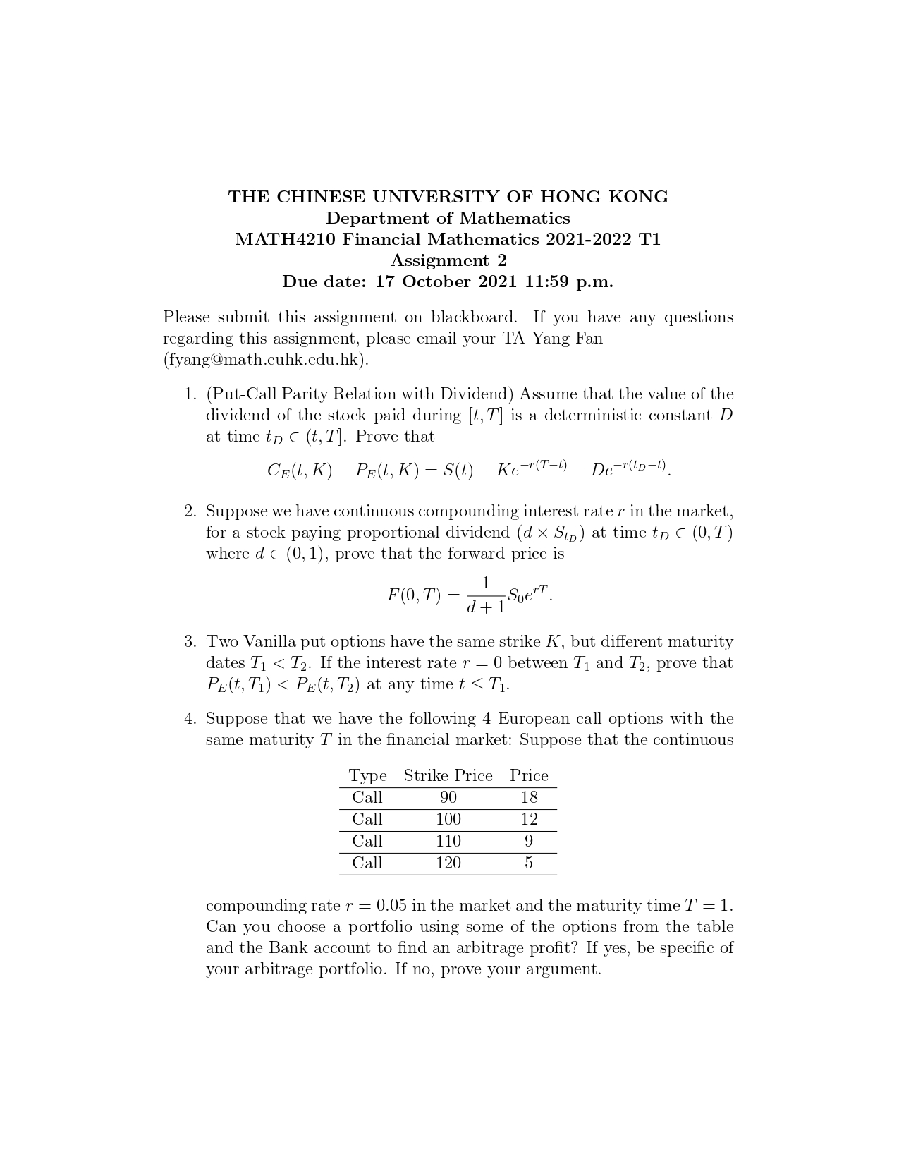 Just Question 4 Only, Thank you! Date: Marks: A