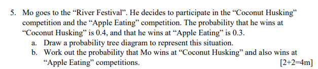 5. Mo goes to the \"RjVEI Festival". He decides