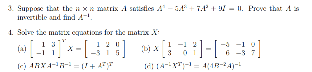 3. Suppose that the n x n matrix A satisfies A4 -