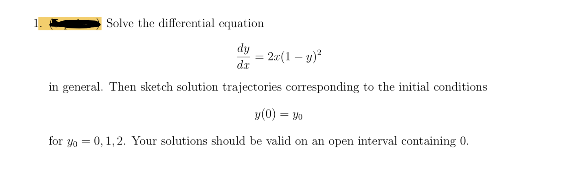 1. m Solve the differential equation d_y_ _ 2 in