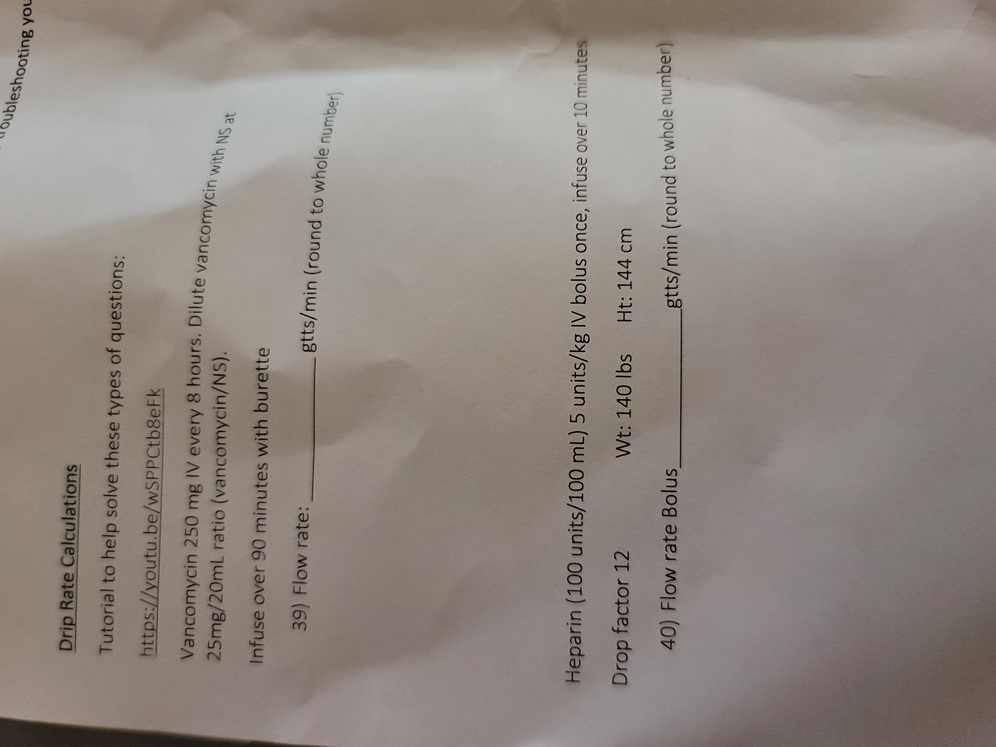 Oubleshooting you Drip Rate Calculations Tutorial