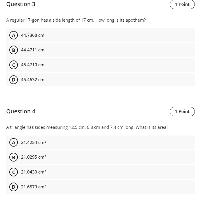 Question 5 1 Point The non-parallel sides of a