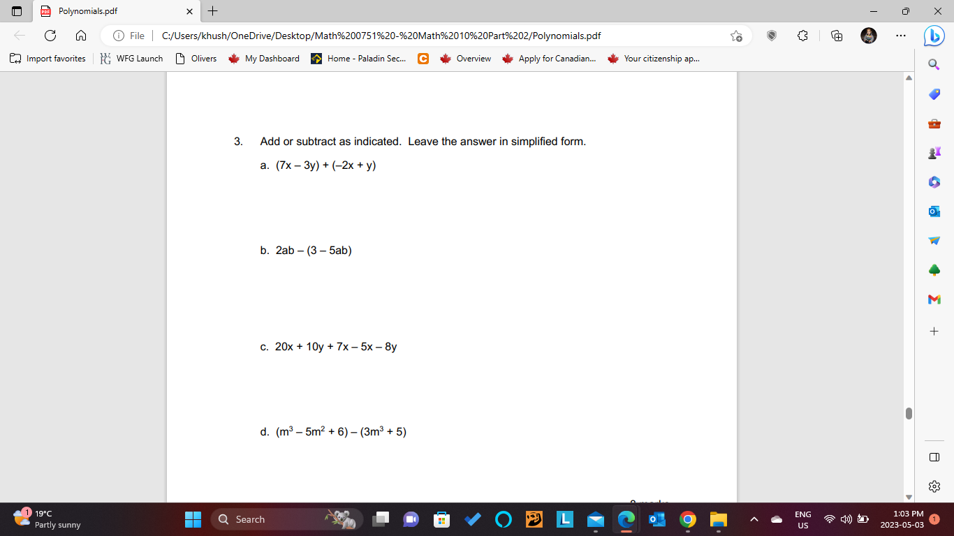 Please write by the hand in a paper please. and