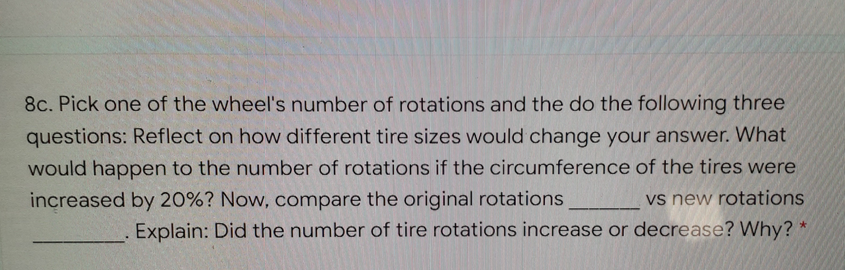 8c. Pick one of the wheel's number of