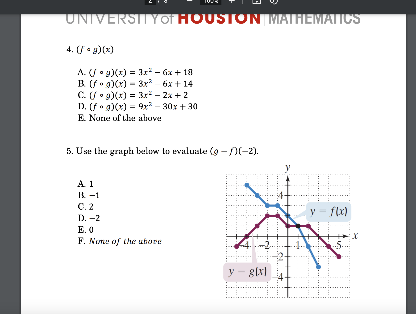 1.f+g A.(f+g)(x)=x2+x+10 B. (f+g)(x)=x2x2