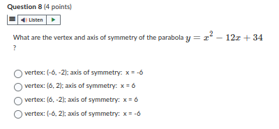 Question 6 (4 points] Listen Over what