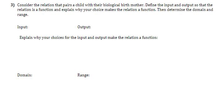 3] Eonsicler the relation that pairs a child with