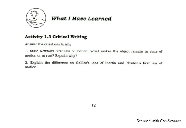 What I Have Learned Activity 1.3 Critical Writing