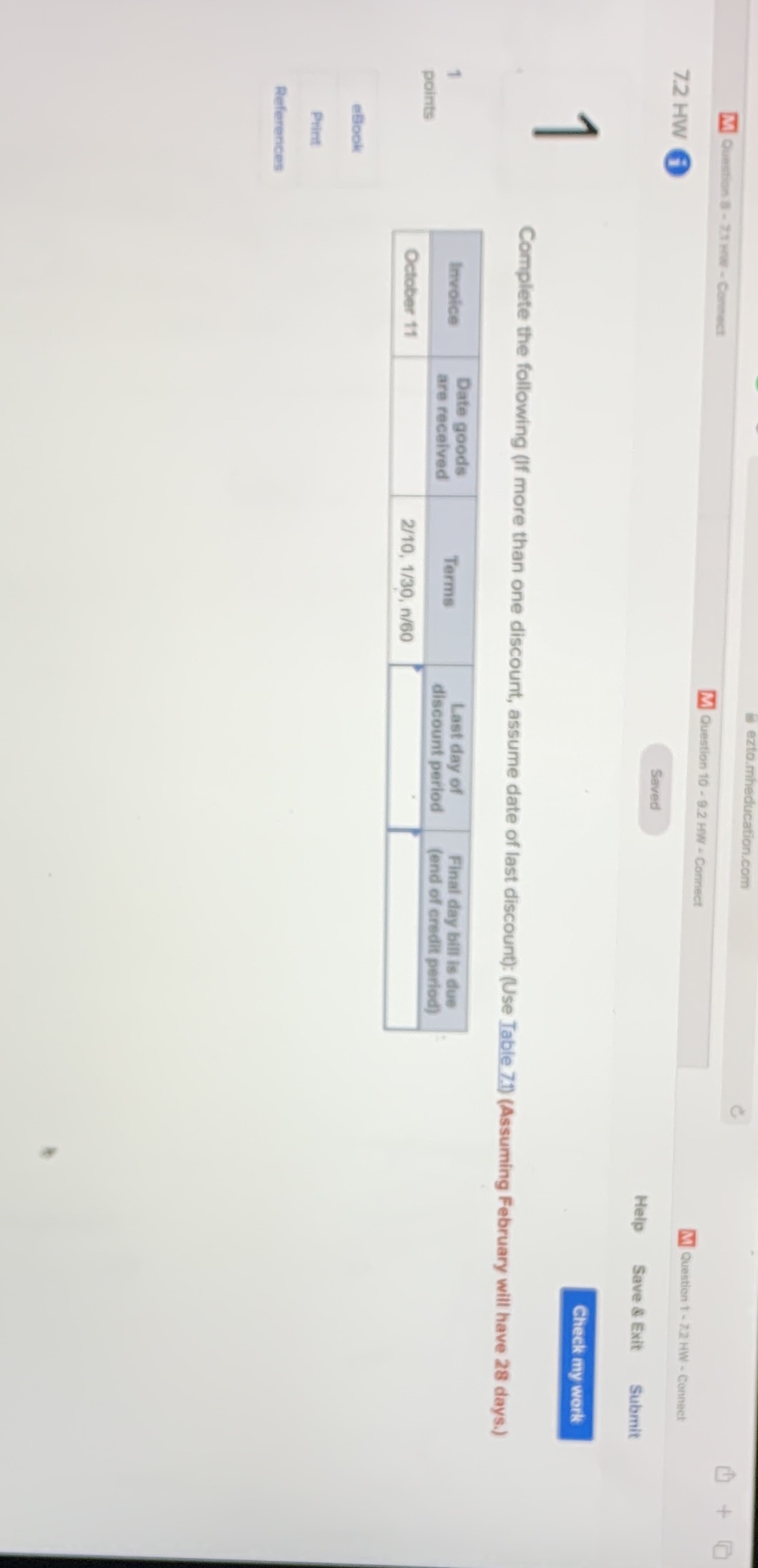 tion.com + Qu M Question 10 - 9.2 HW - Connect M