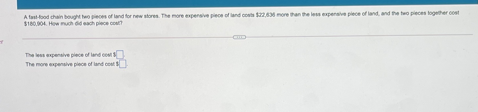 A fast-food chain bought two pieces of land for