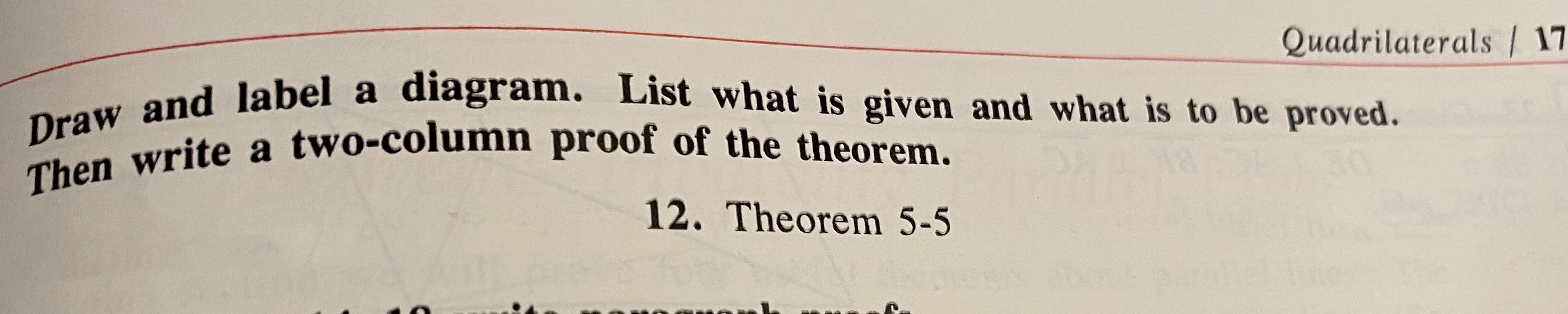 Quadrilaterals / 17 Draw and label a diagram.